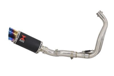 XTribute 700 2021 - 2022 De-Cat Exhaust System 200mm Round Black Blue Tip Stainless Silencer