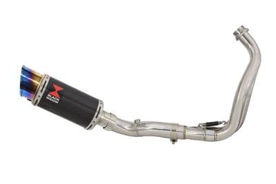 XTribute 700 2021 - 2022 De-Cat Exhaust System 200mm Round Carbon Blue Tip Silencer