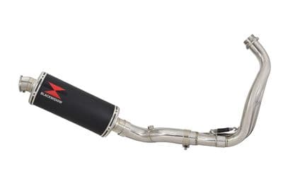 XTribute 700 2021 - 2022 De-Cat Exhaust System 300mm Oval Black  Stainless Silencer