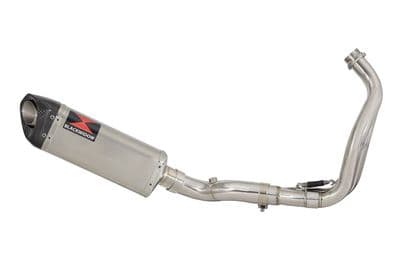 XTribute 700 2021 - 2022 De-Cat Exhaust System 300mm Tri Oval Stainless Carbon Tip Silencer