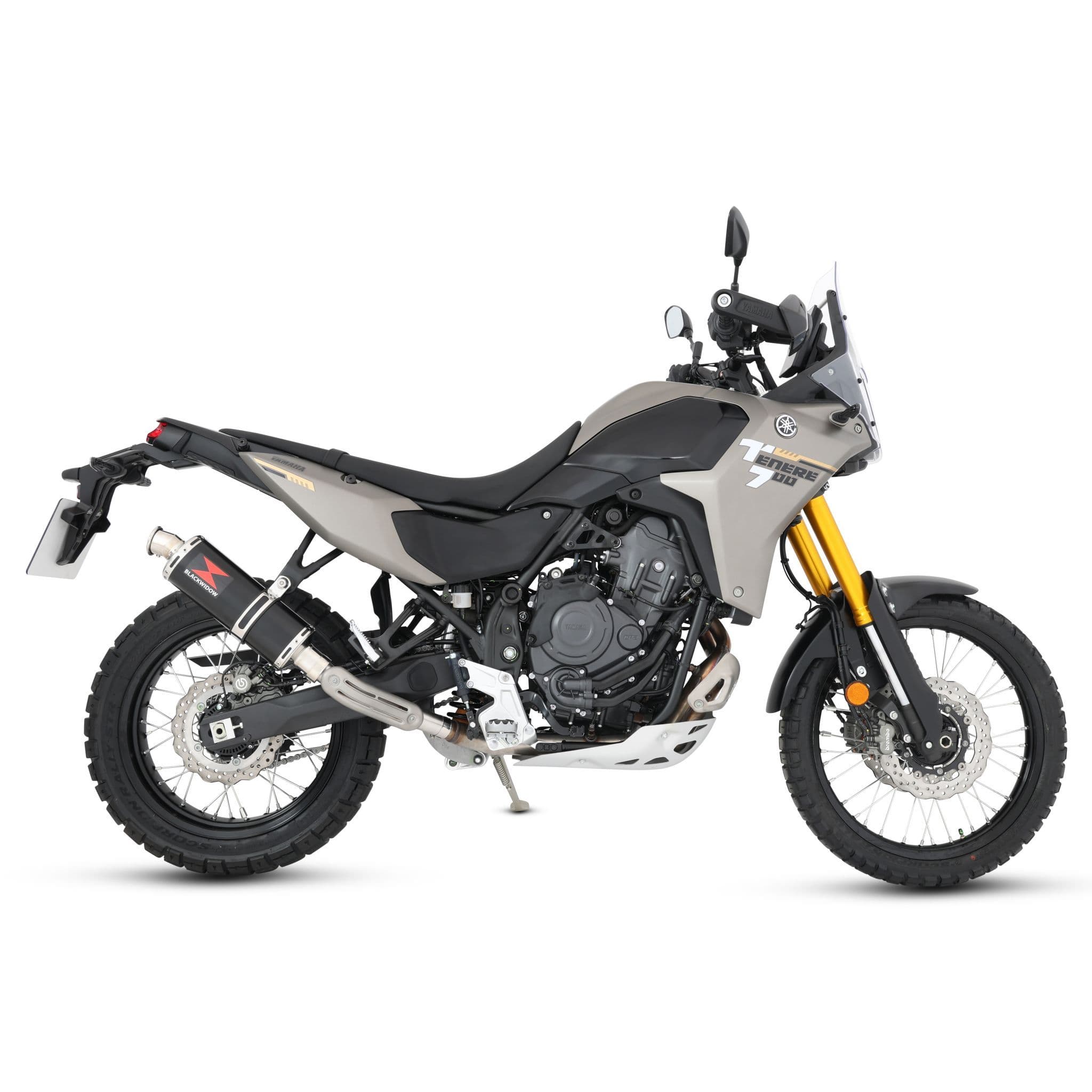 XTZ XT 700 TENERE 2025 Exhaust Silencer Kit 300mm Round Black Stainless - Main Image