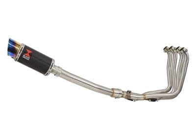 Yamaha YZF R1 98-01 Exhaust System with 200mm Round Blue Tip Carbon Silencer