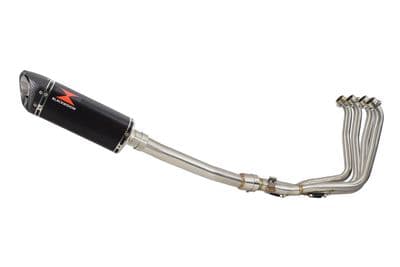 Yamaha YZF R1 98-01 Exhaust System with 300mm Tri Oval Black Stainless Carbon Tip Silencer