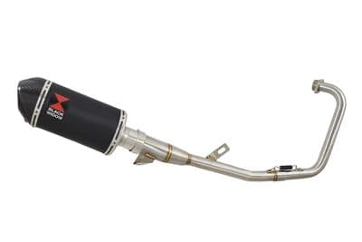 YBR 125 2004 - 2017 Full Exhaust System 200mm Oval Black Stainless Carbon Tip Silencer