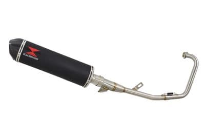 YBR 125 2004 - 2017 Full Exhaust System 400mm Oval Black Stainless Carbon Tip Silencer