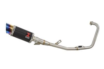 YBR 125 Custom 2005 - 2017 Full Exhaust System 200mm Round Blue Tip Carbon Silencer