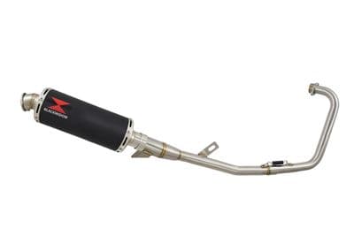 YBR 125 Custom 2005 - 2017 Full Exhaust System 300mm Round Black Stainless Silencer