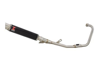 YBR 125 Custom 2005 - 2017 Full Exhaust System 350mm GP Round Black Stainless Silencer