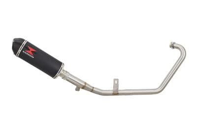 YS125 2017-2020 Exhaust System 300mm Oval Black Stainless Carbon Tip Silencer