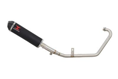 YS125 2017-2020 Exhaust System 400mm Oval Black Stainless Carbon Tip Silencer