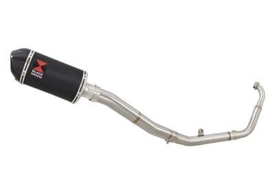 YZF-R 125 14-18 High Level Big Bore Exhaust System 200mm Oval Black Stainless Carbon Tip Silencer