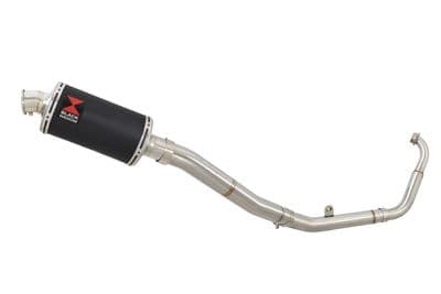 YZF-R 125 14-18 High Level Big Bore Exhaust System 230mm Oval Black Stainless Silencer