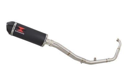 YZF-R 125 14-18 High Level Big Bore Exhaust System 300mm Oval Black Stainless Carbon Tip Silencer