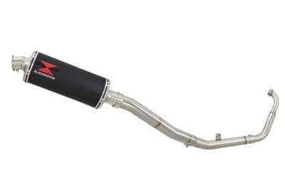 YZF-R 125 14-18 High Level Big Bore Exhaust System 300mm Oval Black Stainless Silencer