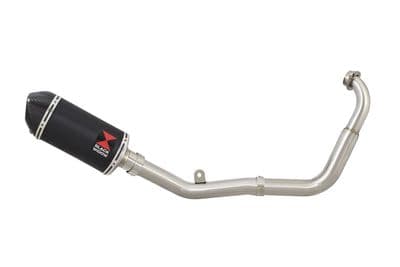 YZF-R 125 14-18 Low Level Big Bore Exhaust System 200mm Oval Black Stainless Carbon Tip Silencer