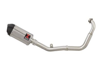 YZF-R 125 14-18 Low Level Big Bore Exhaust System 200mm Oval Stainless Carbon Tip Silencer