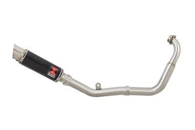 YZF-R 125 14-18 Low Level Big Bore Exhaust System 230mm GP Round Black Stainless Silencer