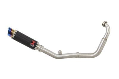 YZF-R 125 14-18 Low Level Big Bore Exhaust System 230mm GP Round Blue Tip Carbon Silencer