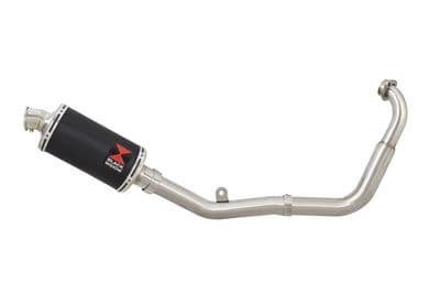 YZF-R 125 14-18 Low Level Big Bore Exhaust System 230mm Oval Black Stainless Silencer