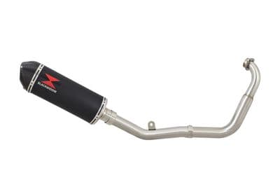 YZF-R 125 14-18 Low Level Big Bore Exhaust System 300mm Oval Black Stainless Carbon Tip Silencer