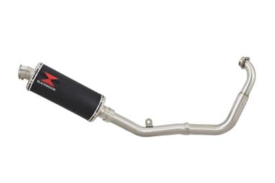 YZF-R 125 14-18 Low Level Big Bore Exhaust System 300mm Oval Black Stainless Silencer