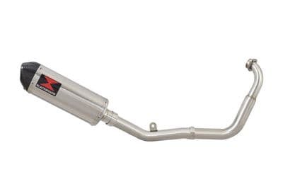 YZF-R 125 14-18 Low Level Big Bore Exhaust System 300mm Oval Stainless Carbon Tip Silencer