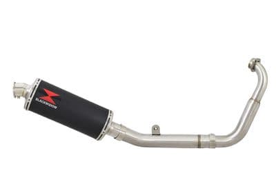YZF-R 125 14-18 Low Level Big Bore Exhaust System 300mm Round Black Stainless Silencer