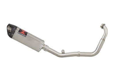 YZF-R 125 14-18 Low Level Big Bore Exhaust System 300mm Tri Oval Stainless Carbon Tip Silencer
