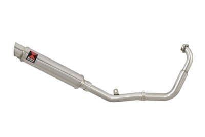 YZF-R 125 14-18 Low Level Big Bore Exhaust System 350mm GP Round Stainless Silencer