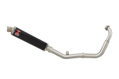 YZF-R 125 14-18 Low Level Big Bore Exhaust System 350mm Round Black Stainless Silencer