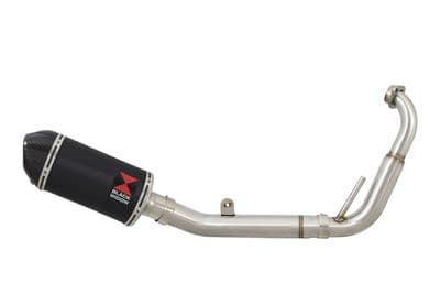 YZF-R 125 2008 - 2013 Big Bore Exhaust System 200mm Oval Black Stainless Carbon Tip Silencer