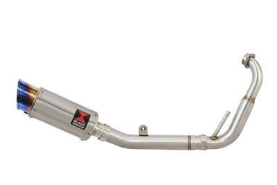YZF-R 125 2008 - 2013 Big Bore Exhaust System 200mm Round Blue Tip Stainless Silencer