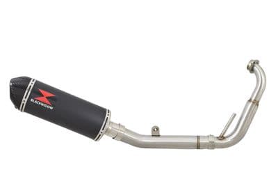 YZF-R 125 2008 - 2013 Big Bore Exhaust System 300mm Oval Black Stainless Carbon Tip Silencer