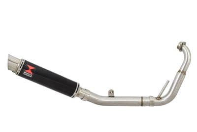 YZF-R 125 2008 - 2013 Big Bore Exhaust System 350mm GP Round Black Stainless Silencer