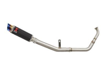 YZF - R 125 2021 - 2024 De - Cat Exhaust System 230mm GP Round Blue Tip Carbon Silencer