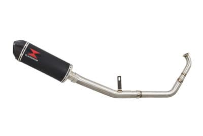YZF - R 125 2021 - 2024 De - Cat Exhaust System 300mm Oval Black Stainless Carbon Tip Silencer
