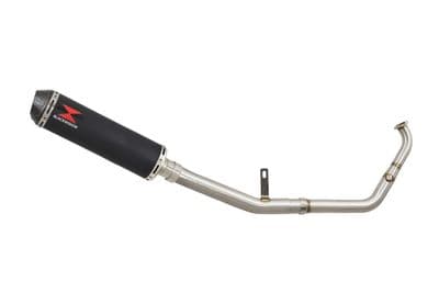 YZF - R 125 2021 - 2024 De - Cat Exhaust System 370mm Round Black Stainless Carbon Tip Silencer