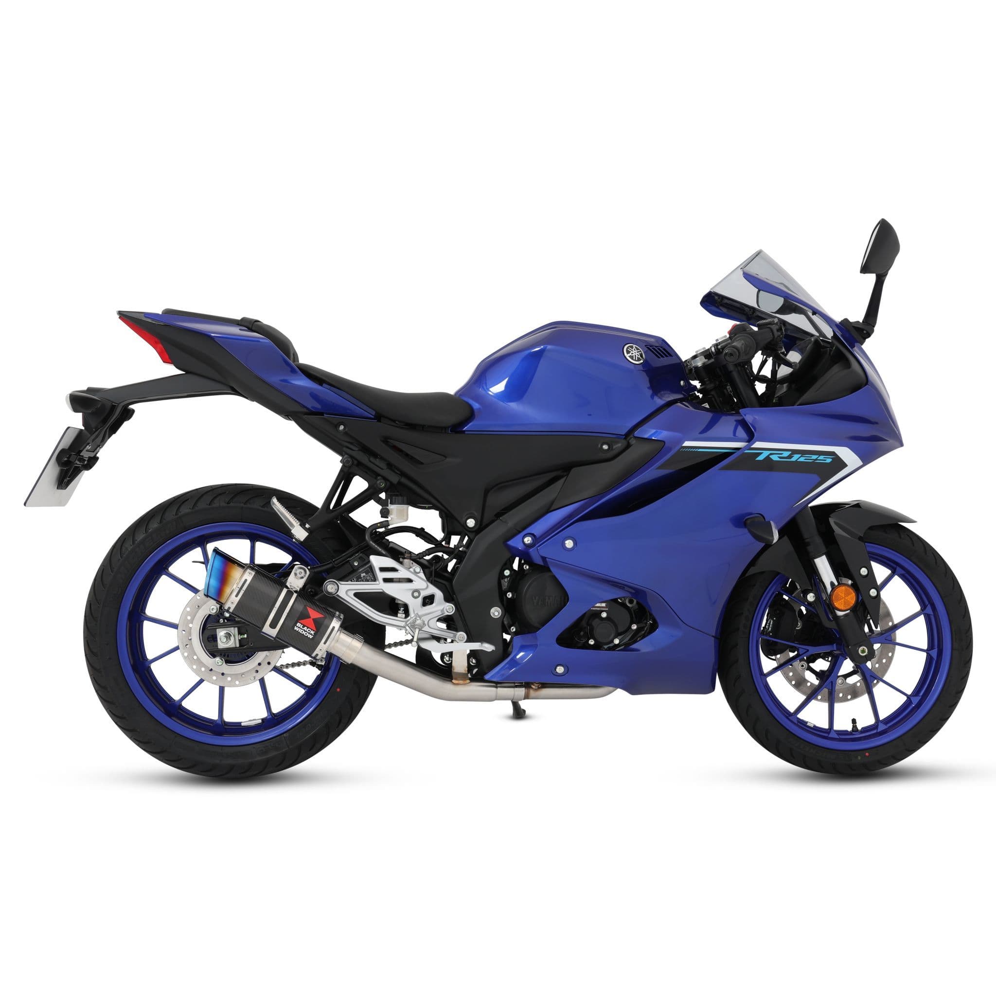 2セット YZF - R 125 2025 - 2026 Exhaust System 200 mm Round GP Carbon Blue