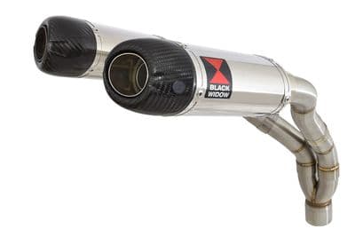YZF R1 04-06 De-cat Twin Silencer Kit 200mm Oval Stainless Carbon Tips