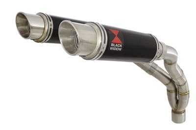 YZF R1 04-06 De-cat Twin Silencer Kit 230mm GP Round Black Stainless