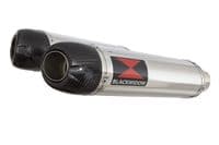 YZF R1 04-06 De-cat Twin Silencer Kit 300mm Oval Stainless Carbon Tips