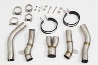 YZF R1 04-06 De-cat Twin Silencer Kit 300mm Oval Stainless Carbon Tips