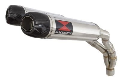 YZF R1 04-06 De-cat Twin Silencer Kit 300mm Oval Stainless Carbon Tips