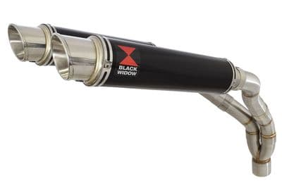 YZF R1 04-06 De-cat Twin Silencer Kit 350mm GP Round Black Stainless