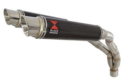 YZF R1 04-06 De-cat Twin Silencer Kit 350mm GP Round Carbon