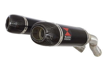 YZF R1 04-06 Twin Silencer Kit 200mm Oval Black Stainless Carbon Tips