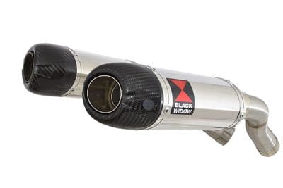 YZF R1 04-06 Twin Silencer Kit 200mm Oval Stainless Carbon Tips