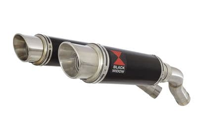 YZF R1 04-06 Twin Silencer Kit 230mm GP Round Black Stainless