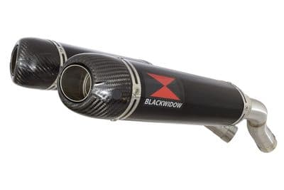 YZF R1 04-06 Twin Silencer Kit 300mm Oval Black Stainless Carbon Tips