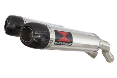 YZF R1 04-06 Twin Silencer Kit 300mm Oval Stainless Carbon Tips